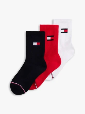 3-pakning med Flag Logo Crew-sokker for barn