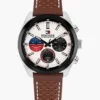 40 mm kronografklokke med lærrem