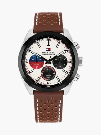 40 mm kronografklokke med lærrem