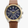 40 mm kronografklokke med lærrem