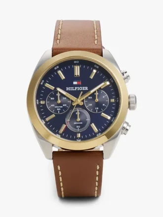 40 mm kronografklokke med lærrem