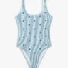 Badedrakt med monogram i skrift over hele