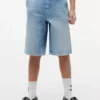 Baggy denim-seilershorts for barn