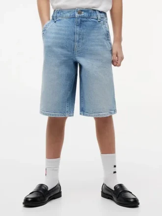 Baggy denim-seilershorts for barn