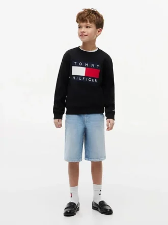 Baggy denim-seilershorts for barn