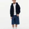 Baggy denimshorts med graffititrykk for barn