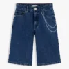 Baggy denimshorts med graffititrykk for barn