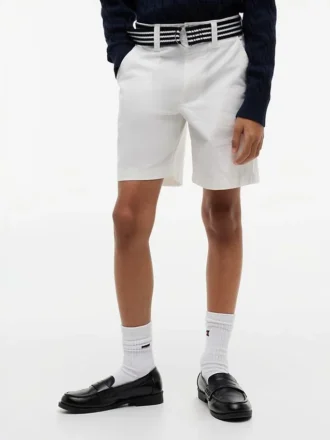 Baggy stretch-chino-shorts med belte for barn