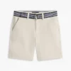 Baggy stretch-chino-shorts med belte for barn