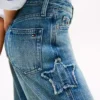Barneskinne Jeans med høy midje og vid ben