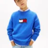 Barnesweater med bølget flagglogo