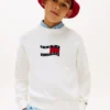 Barnesweater med bølget flagglogo