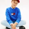 Barnesweater med bølget flagglogo