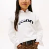 Barnesweater med paljetter, logo og volanger