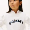 Barnesweater med paljetter, logo og volanger