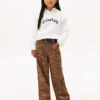 Barnesweater med paljetter, logo og volanger
