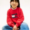 Barnesweatshirt med bølget flagglogo
