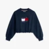 Barnesweatshirt med bølget flagglogo