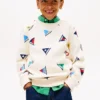 Barnesweatshirt med seilflagg over hele