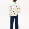 Barnesweatshirt med seilflagg over hele