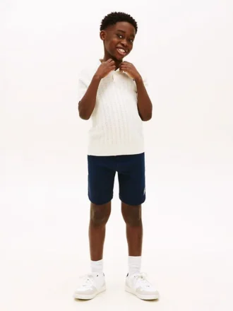 Barnesweatshorts med bred benvidde og Hilfiger-logo