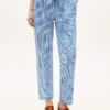 Belted Gingham Seersucker Tapered Bukser
