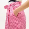 Belted Gingham Seersucker Tapered Bukser
