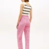 Belted Gingham Seersucker Tapered Bukser