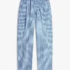 Belted Gingham Seersucker Tapered Bukser