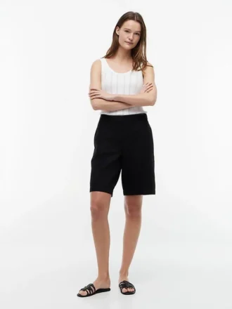 Bermudashorts i linblanding, 28 cm