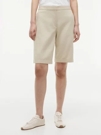 Bermudashorts i linblanding, 28 cm