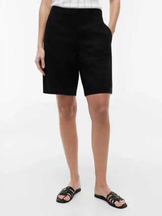 Bermudashorts i linblanding, 28 cm