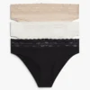 Bikinitruse med blonder, 3-pak