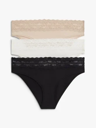 Bikinitruse med blonder, 3-pak