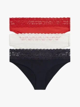 Bikinitruse med blonder, 3-pakning