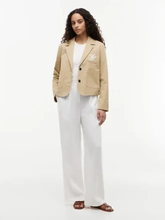 Blazer i stretch-twill med skriftmonogram