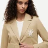Blazer i stretch-twill med skriftmonogram