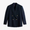 Blazer i strukturert bomulls- og ullblanding