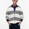 Block Stripe Zip Cardigan