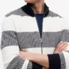 Block Stripe Zip Cardigan