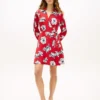 Blomstertrykt crepe-wrap-kjole