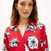Blomstertrykt crepe-wrap-kjole