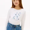 Blomstret monogram-T-skjorte for barn