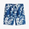 Blomstret shorts i lin-bomullsblanding for barn