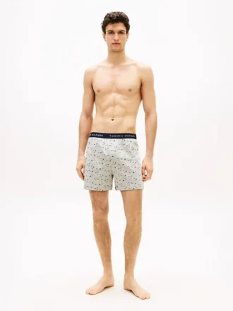 Boxershorts i strikk med trykk