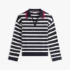 Breton Stripe Pointelle Sweater Polo