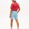 Børneshorts i denim med bølget flaggmønster