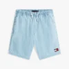 Børneshorts i denim med bølget flaggmønster
