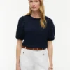 Broderte eyelets-top i blandet materiale