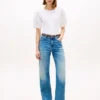 Broderte eyelets-top i blandet materiale